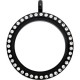 N00-00022 25MM Black Round Locket Necklace