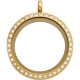N00-00026 25MM Gold Round Floating Charm Necklace